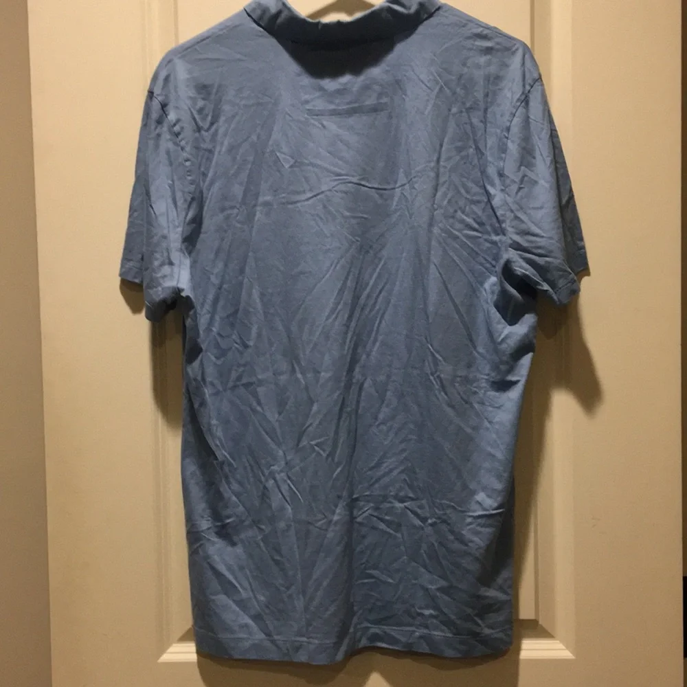 Banana Republic mens 1/4 button polo shirt collar short sleeves size L blue